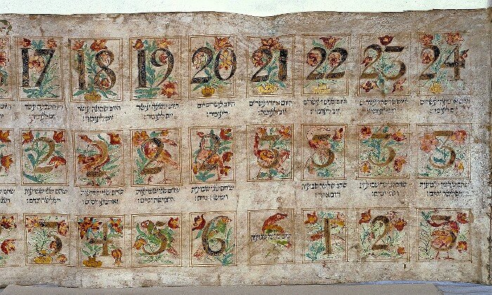 Omer calendar, 18th century omer calendar from the Netherlands.