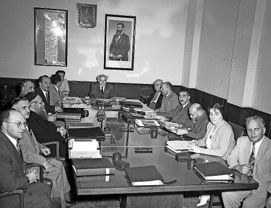 Golda Meir at the first session of the third government in 1951.