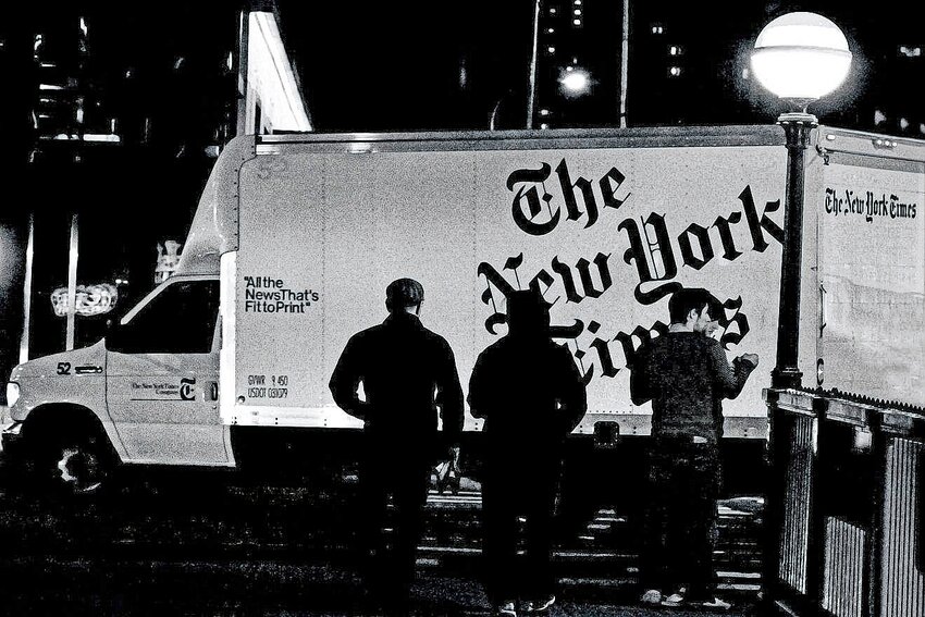 A New York Times distribution truck.