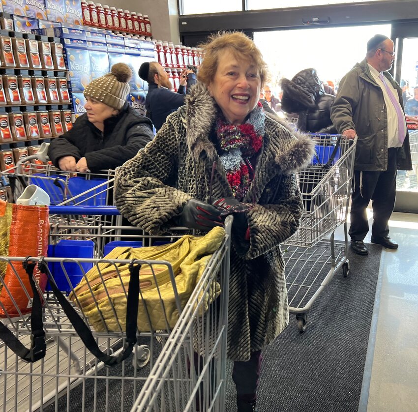 First shopper: Judy Keehn was the first shopper in the door when Bingo Wholesale opened for business on Wednesday.