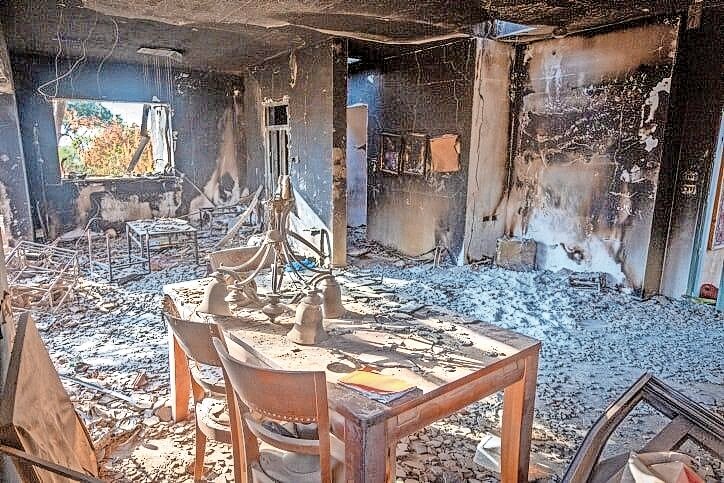 A home in Kibbutz Be&rsquo;eri after Hamas terrorists attacked civilians of all ages, on Oct. 25.