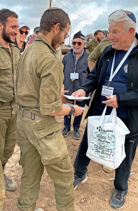 Dov Schwartz delivered 200 letters from Rockville Centre congregants to soldiers in the IDF.