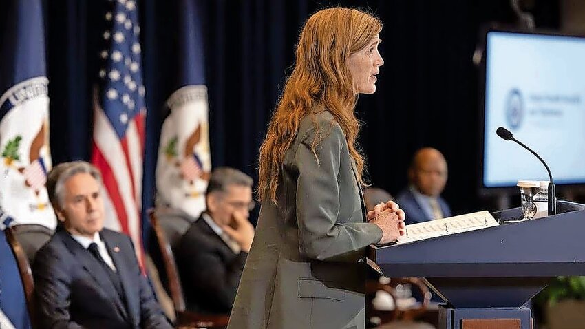 Samantha Power, USAID administrator, speaks on Aug. 1, 2023 at the State Department in Washington.