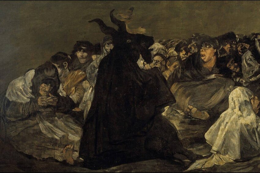 A detail from &quot;Witches' Sabbath&quot; by Francisco de Goya (c. 1821-1823).