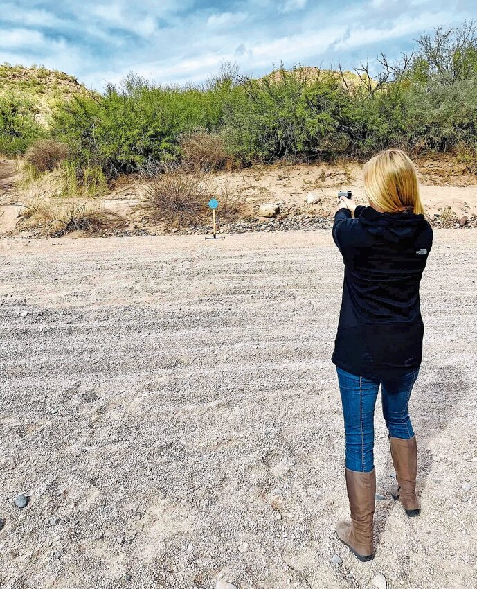 Jewish women in Arizona practice their shooting skills.