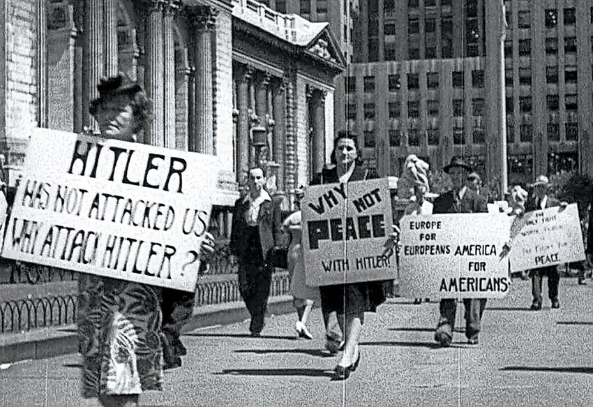 An anti-war protest in New York in July 1941. America entered World War II five months later.
