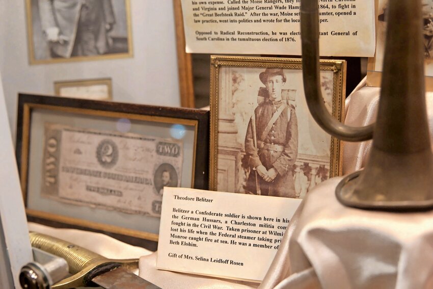 Photo of Jewish Confederate soldier Theodore Belitzer in the museum of Kahal Kadosh Beth Elohim in Charleston.