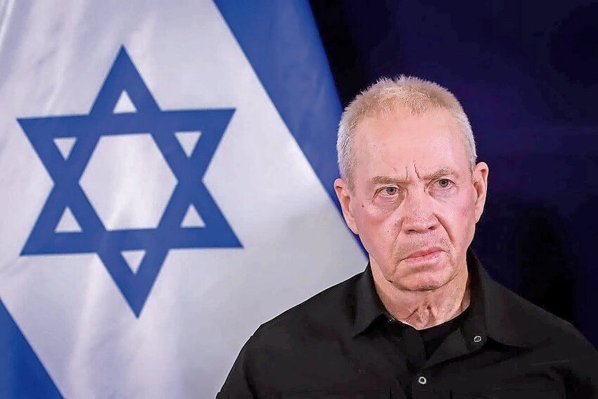 Israeli Minister of Defense Yoav Gallant at a press conference at the Ministry of Defense in Tel Aviv on Nov. 11, 2023.