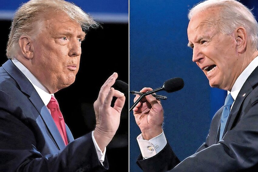 Donald Trump and Joe Biden during their final 2020 debate.