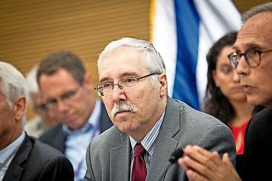Professor Gerald Steinberg at a conference organized by NGO Monitor at the Knesset in 2016.