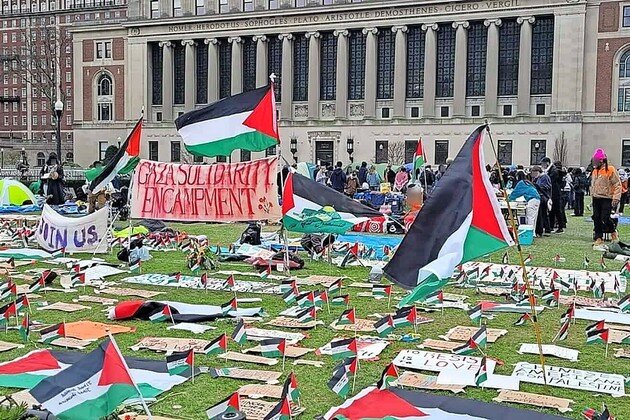 Gaza Solidarity Encampment at Columbia University on April 21.