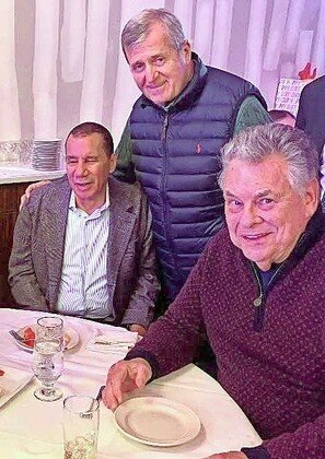 Former Rep. Peter King at King Umberto in Elmont, flanked by former Gov. David Paterson and Nassau County Republican Chairman Joe Cairo.