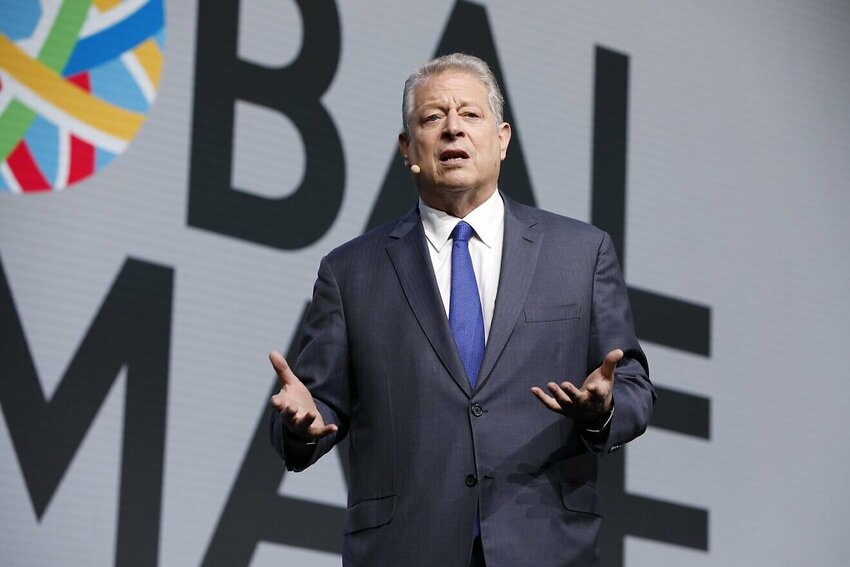 Al Gore, former vice president, speaks at the Global Climate Action Summit in San Francisco, Calif., August 2018.