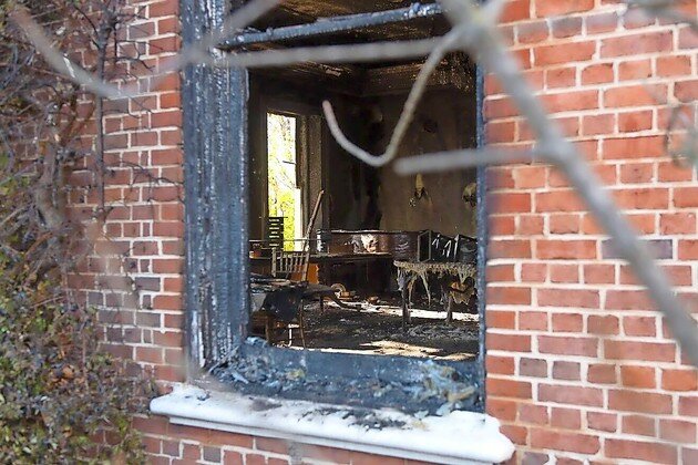 Extensive fire damage to the Pennsylvania Governor&rsquo;s Mansion in Harrisburg, the residence of Gov. Josh Shapiro, after an arson attack on April 12.