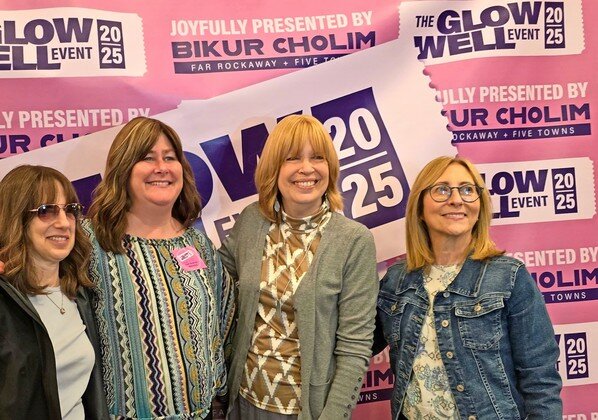Pictured at Sunday&rsquo;s Glow Well Health and Wellness Expo, from left: Faygie Kiffel, Leah Fink, Margie Glatt, and Sonia Riegel.