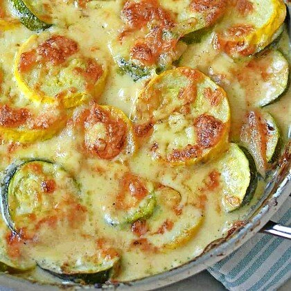 Zucchini Onion Gratin.