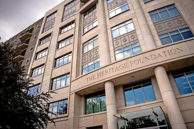 An view of The Heritage Foundation building in Washington.