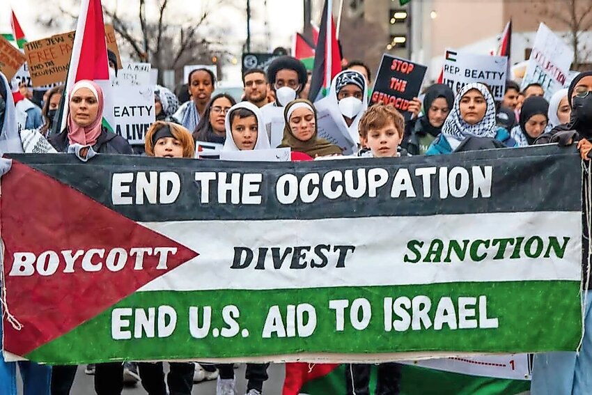 A pro-Palestinian protest in Columbus, Ohio, on Dec. 22, 2023.
