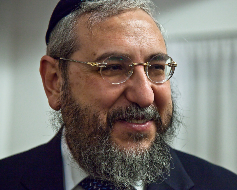 Rabbi Chaim Amsellem spoke at Magen Dovid of Union Square