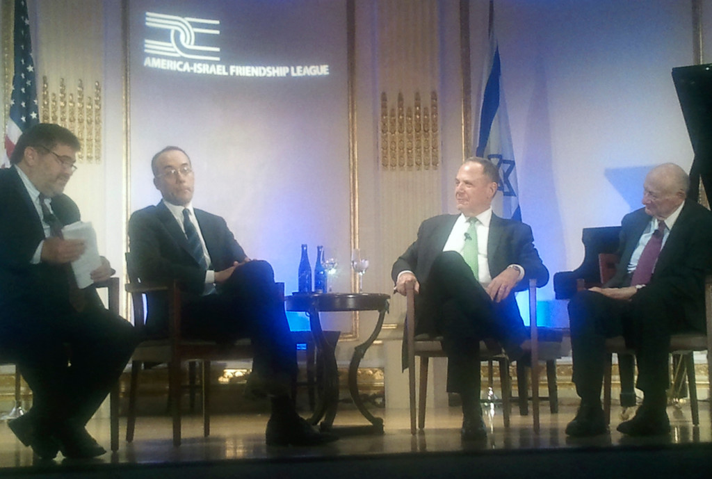 A panel discussion comprised of Mort Zuckerman, former ambassador Dan Gillerman, Jonathan Medved and former New York mayor Ed Koch.