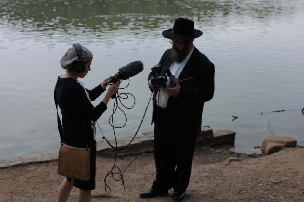 Eiselt with Boruch during filming