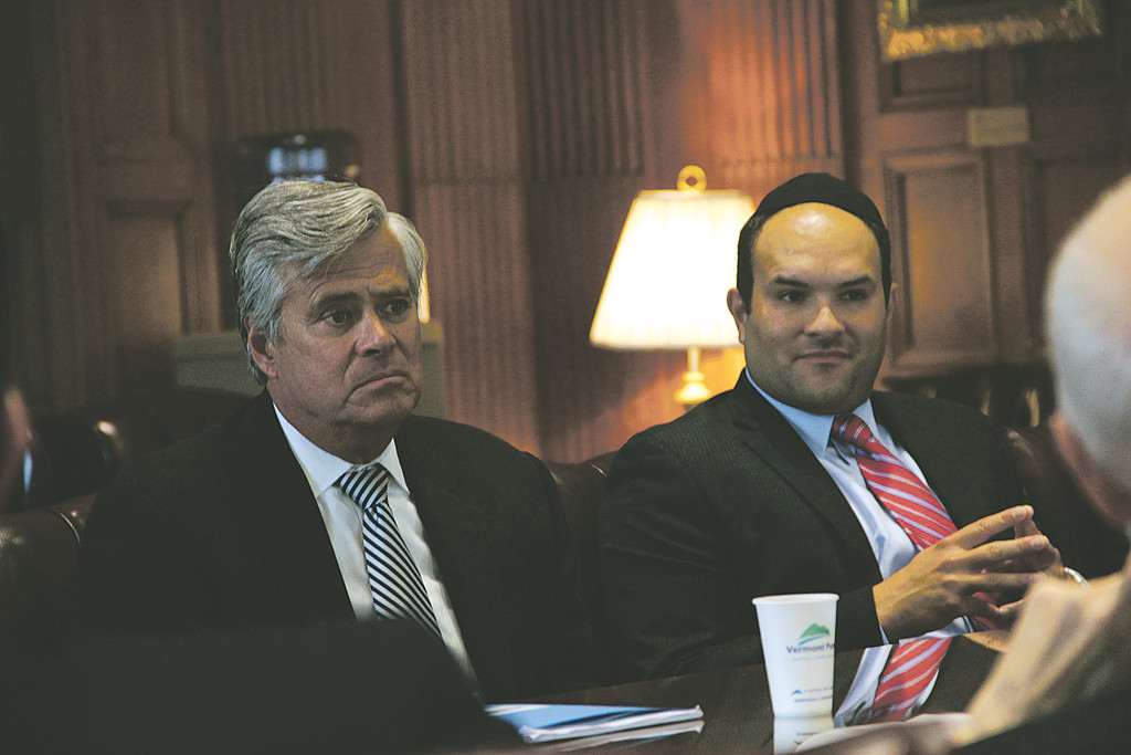 Senate Majority Leader Dean Skelos with Michael Fragin of Lawrence.