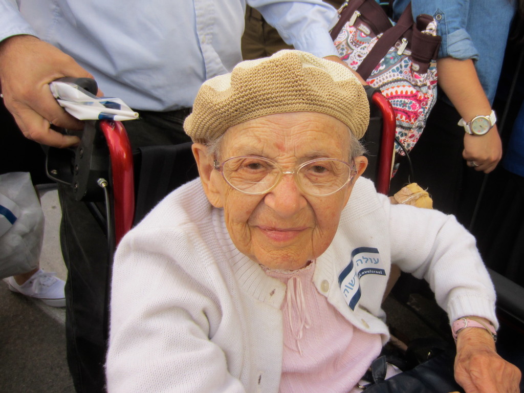 The matriarch of the Berman Family, Lillian Berman, 93, after her arrival in Israel.