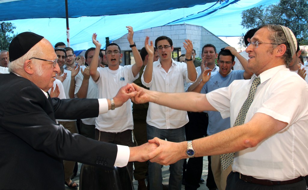 Rav Aharon Lichtenstein, who died last week, is pictured at a celebration of his 80th birthday at Har Etzion Yeshiva in Alon Shvut near Jerusalem, on May 10, 2013.