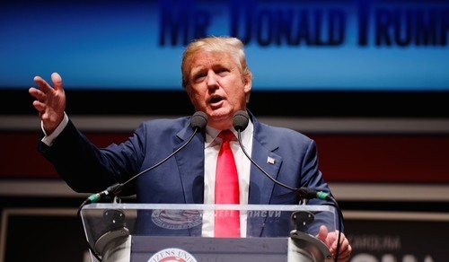 Donald Trump speaks at the South Carolina Freedom Summit on May 9, 2015.