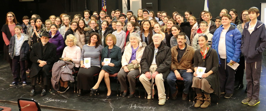 The audience — including students from the Manhattan Day School on the Upper West Side — and cast, at the performance of “We Will Carry the Word” by theater students at Wagner College on Staten Island.