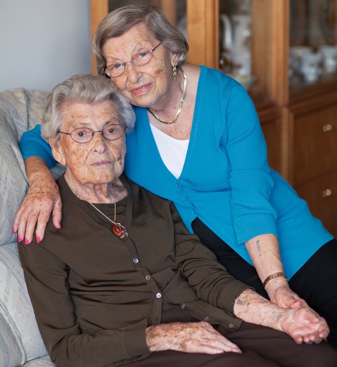 Eva Gross, 90, (right) and her mother, Ella Weiss, who died in 2011. Together, the two survived six concentration camps, including Auschwitz, forced labor and death marches.