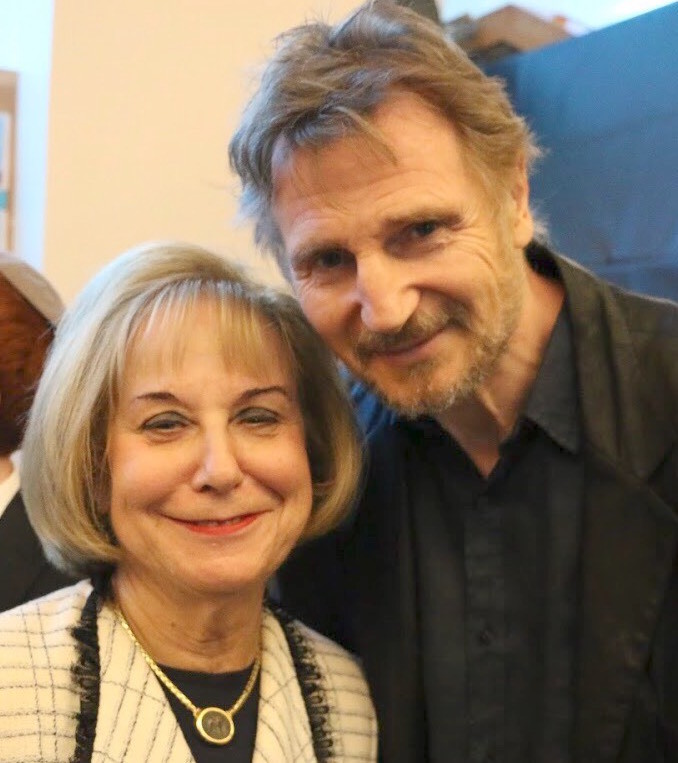 Associate Principal Judith Melzer with actor Liam Neeson, who played Oskar Schindler in the Oscar-winning film, “Schindler’s List.”