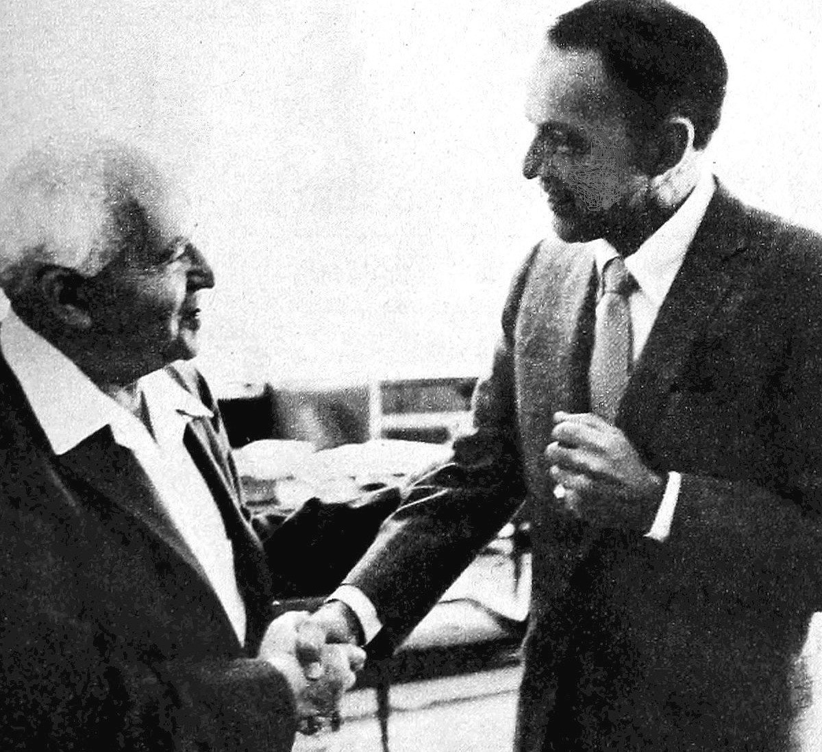 Frank Sinatra with Prime Minister David Ben-Gurion in 1962, during Sinatra’s first world tour.