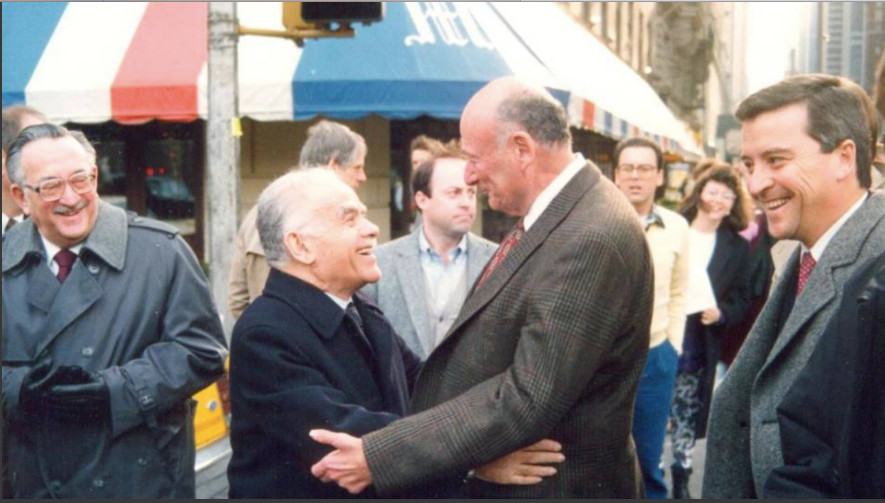 New York City Mayor Ed Koch with Israeli Prime Minister Yitzhak Shamir.