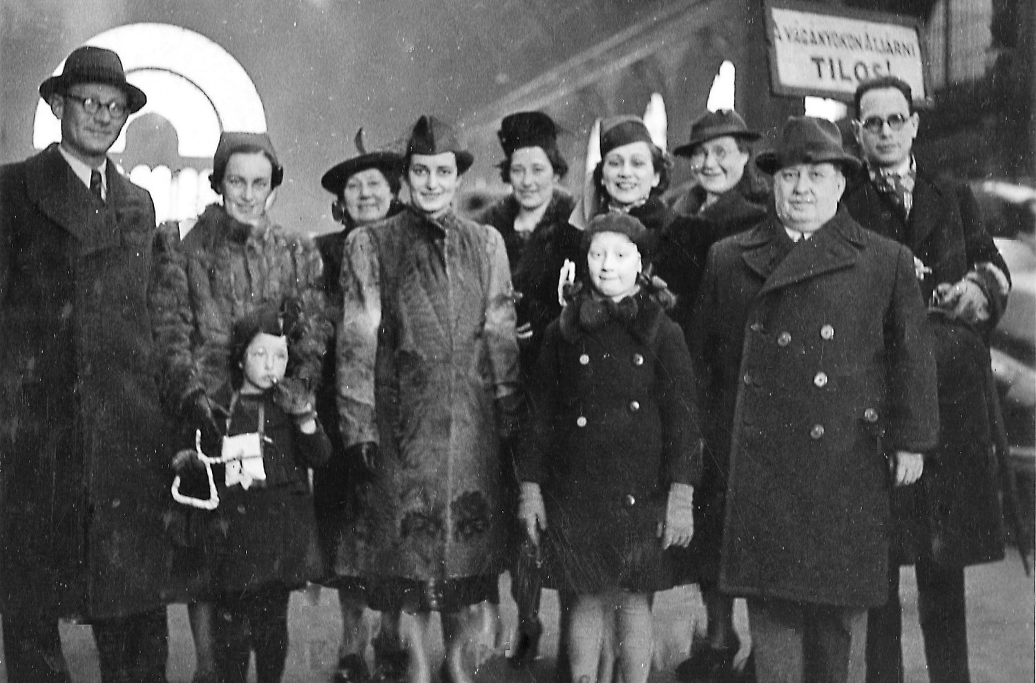 A Jewish family reunited in Budapest in 1943 following the arrival there of family members from Holland.