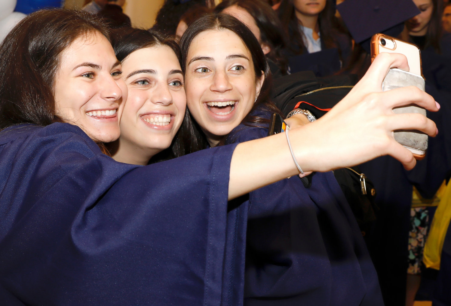 The YU commencement in Madison Square Garden was the occasion for a selfie celebration.