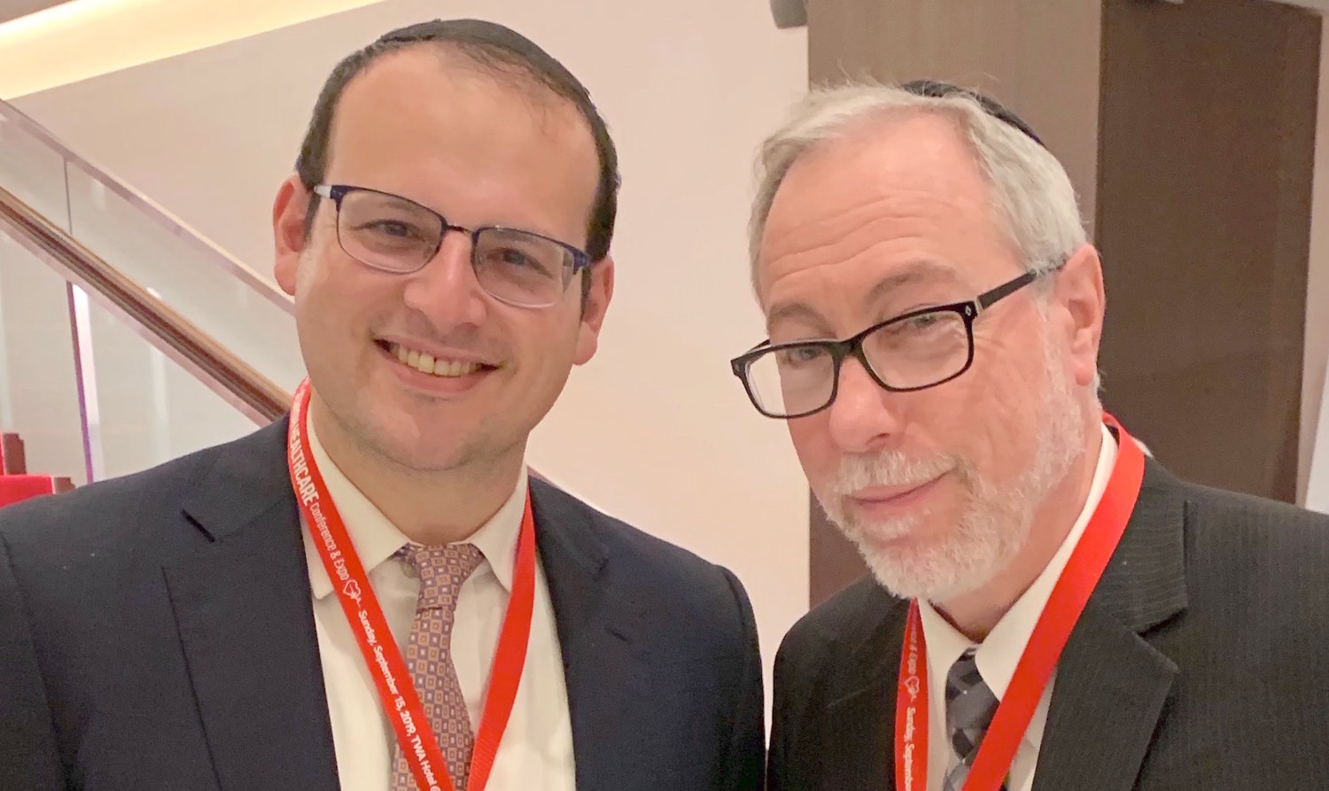 Rabbi Ashe Schreier (left) of the Young Israel of Forest Hills, and Rabbi Aaron E. Glatt, MD, assistant rabbi at the Young Israel of Woodmere and medical chair at Mount Sinai South Nassau.