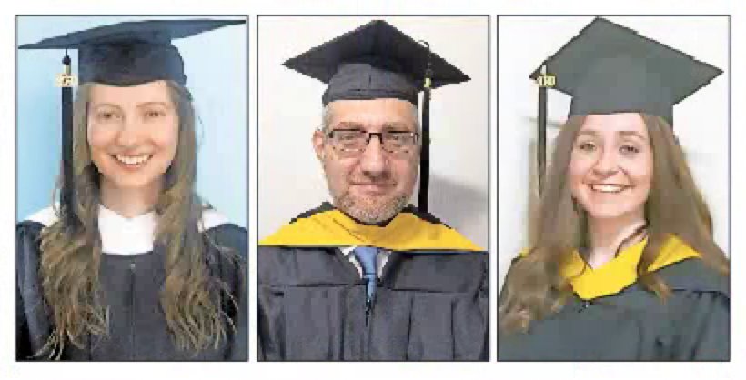 Three of Touro College's graduate school valedictorians (from left): Elisheva Friedman, David Regev and Sarah Fishman.