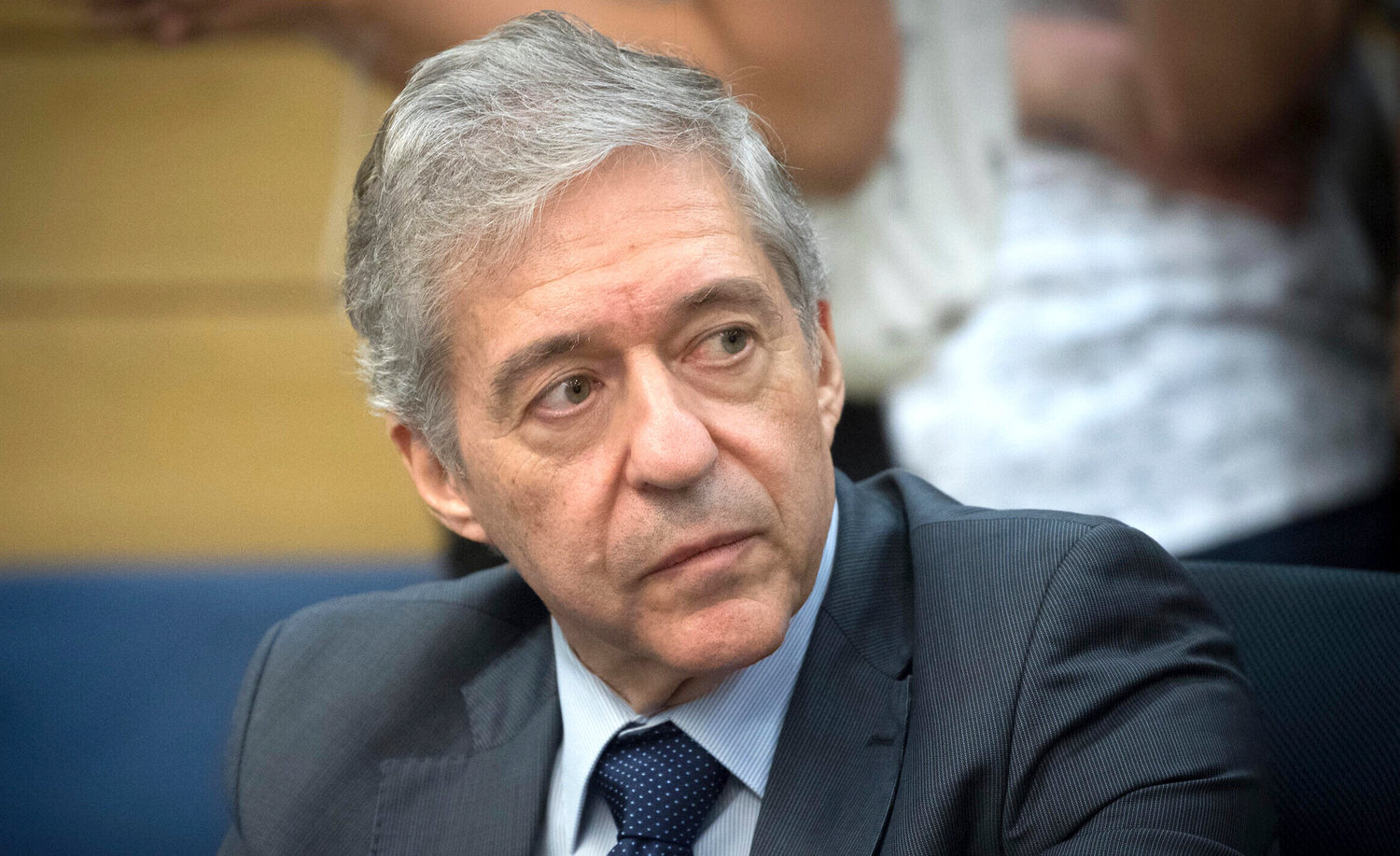 Yossi Beilin attends a Constitution, Law, and Justice, Committee meeting in the Israeli parliament on July 9, 2017.