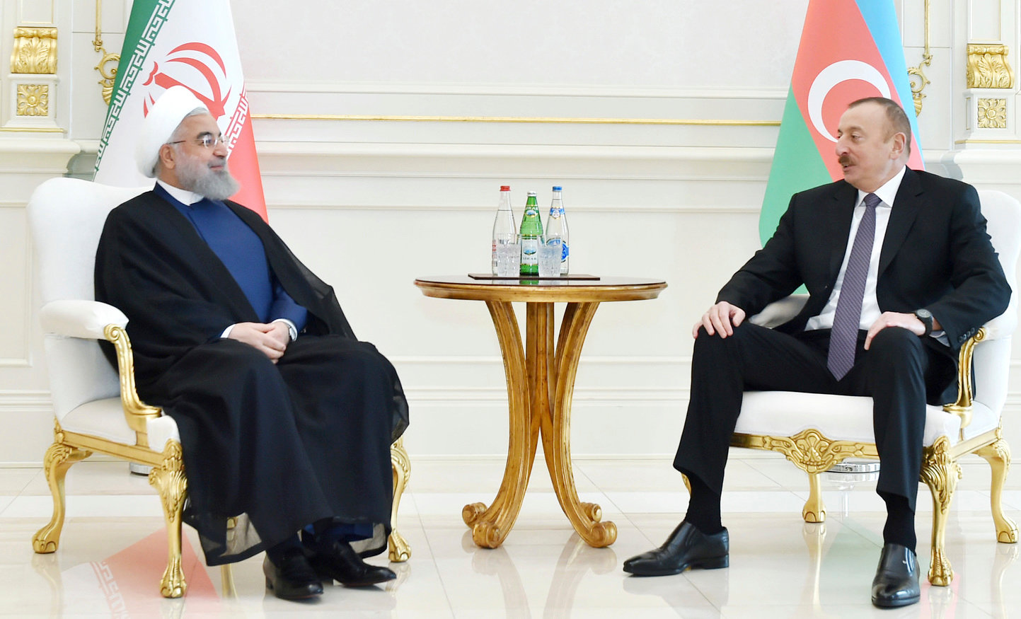 President of Azerbaijan Ilham Aliyev and President of Iran Hassan Rouhani in Baku, in March 2018.