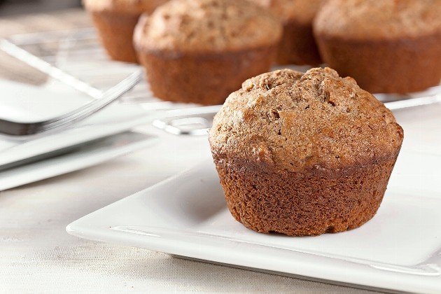 Fresh Homemade Bran Muffins made with Whole Wheat