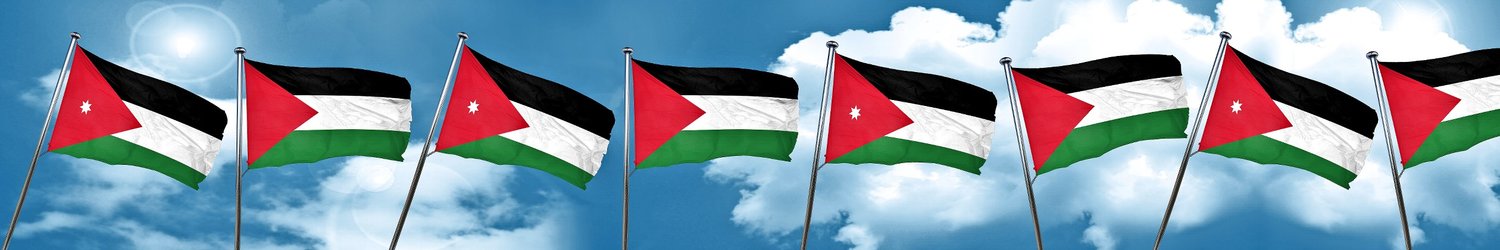 The Jordanian and Palestinian flags.