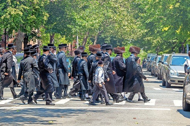Chassidic Jews pictured in Brooklyn’s Williamsburg neighborhood.