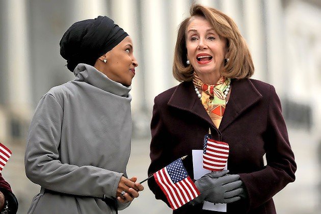Rep. Ilhan Omar with then-House Speaker Nancy Pelosi in 2019.