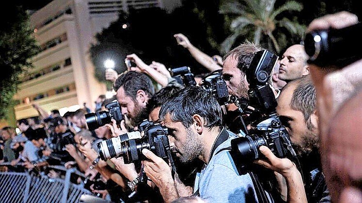 A group of photo journalists in Tel Aviv on Nov. 14, 2015.