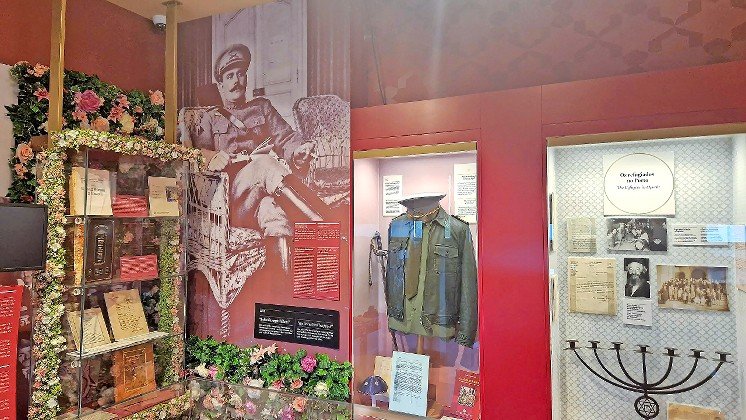 A display for Portuguese army officer Capt. Arthur Carlos Barros Basto (1887-1961) at the Jewish Museum of Oporto in Portugal.
