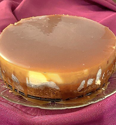 Joni’s Creamy Cheesecake with Caramel Topping.