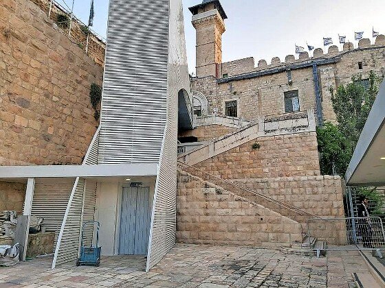 The new elevator at the Tomb of the Patriarchs in Hebron.