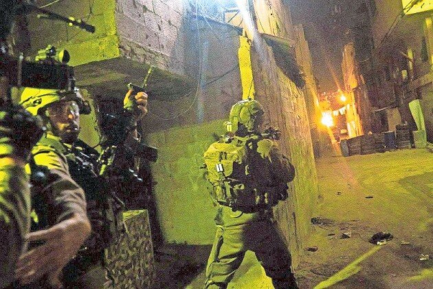Israeli forces during a counterterror operation in Judea and Samaria.