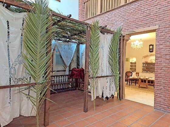 A seasonal sukkah on view at the Babylonian Jewry Heritage Center in Or-Yehuda, Israel.